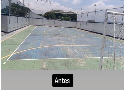 Quadra Poliesportiva — Cobertura — antes